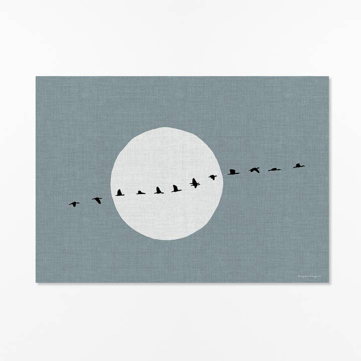 Gåsflock Japandi-affisch tillgänglig i XXL-storlekar för wholesale av Daring Dutch Designers