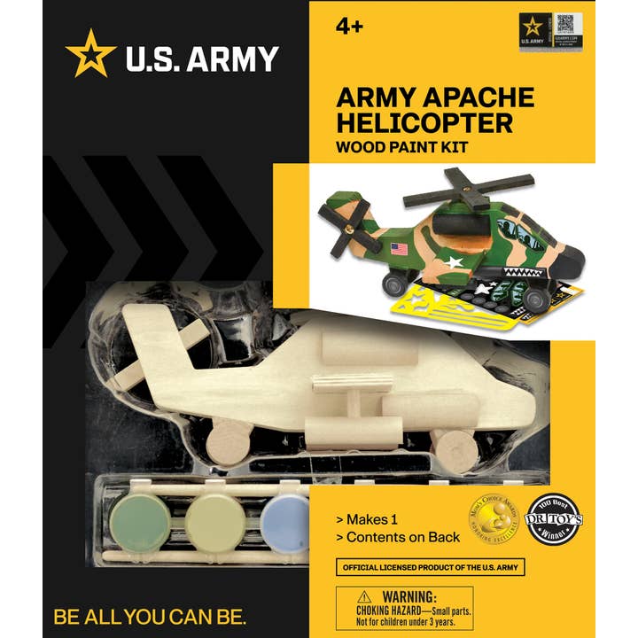 U.S. Army - Apache Helicopter Wood Paint Kit for wholesale by Masterpieces Puzzles