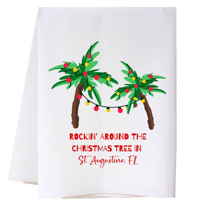Christmas Palms Kitchen Towel for wholesale by Cora & Pate