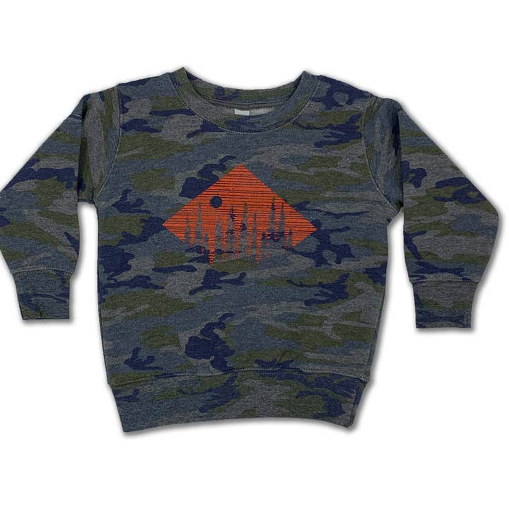 Felpa Girocollo per Bambini "Forest thru the Trees" - Camo per la vendita all'ingrosso da parte di Ohana