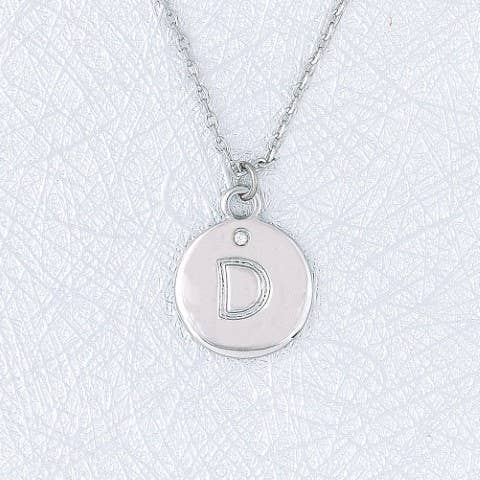 Collana Iniziale - classica in argento con singola pietra per la vendita all'ingrosso da parte di S&A Fashions