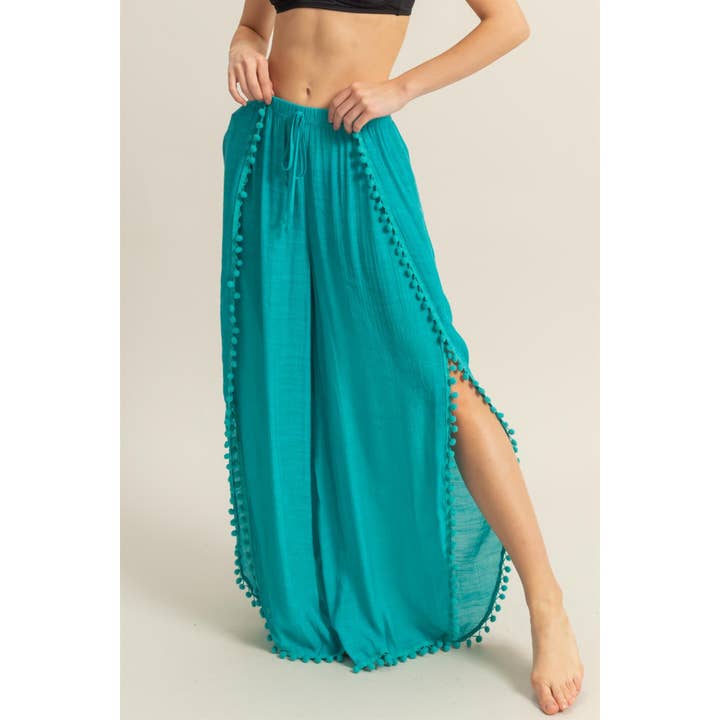 HYFVE - Wholesale Swim Cover Up - Women's - HF25A759-High-Waist Tulip Hem Coverup Flowy Pants