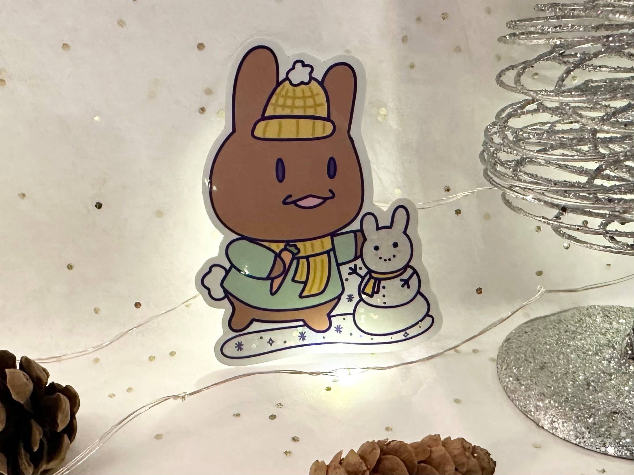 Courtney Elizabeth Studio - Wholesale Sticker - Snowbun Waterproof Glitter Sticker - Rabbit Winter Day5