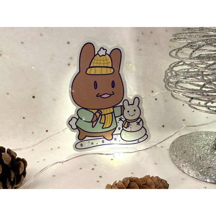 Courtney Elizabeth Studio - Wholesale Sticker - Snowbun Waterproof Glitter Sticker - Rabbit Winter Day5