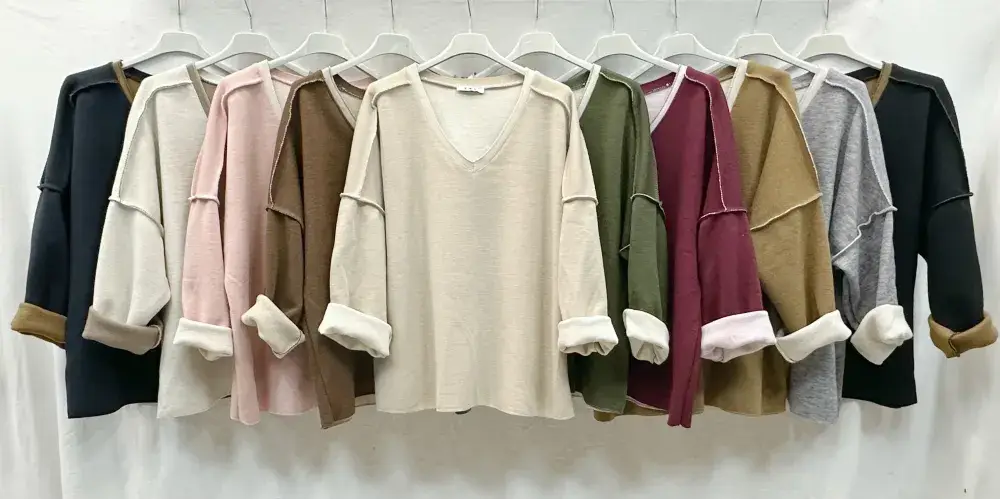 Mimi & Gogo – wholesale Sweatshirt – Women's – Thick V-Neck Sweatshirt @7514_ThickVSweatshirt13