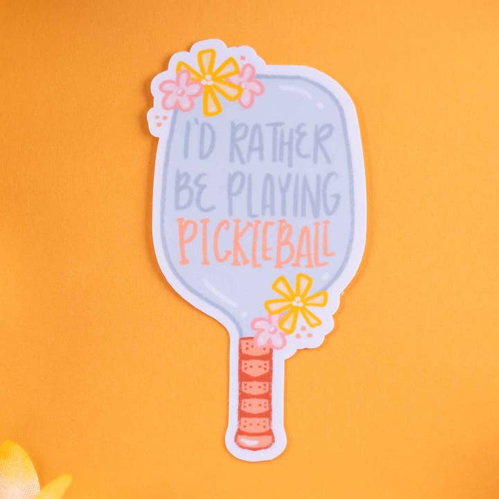 Ik speel liever Pickle Ball Sticker voor wholesale door Sunglow Paper Co.