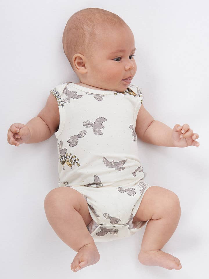 Body de Alças em Algodão Orgânico - Pīwakawaka por atacado de Babu