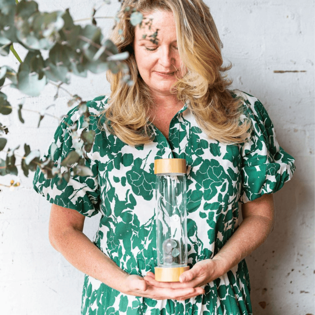 Us and The Earth - Vente Bouteilles d'eau - Bouteille en verre cristal avec bouchons en bambou3