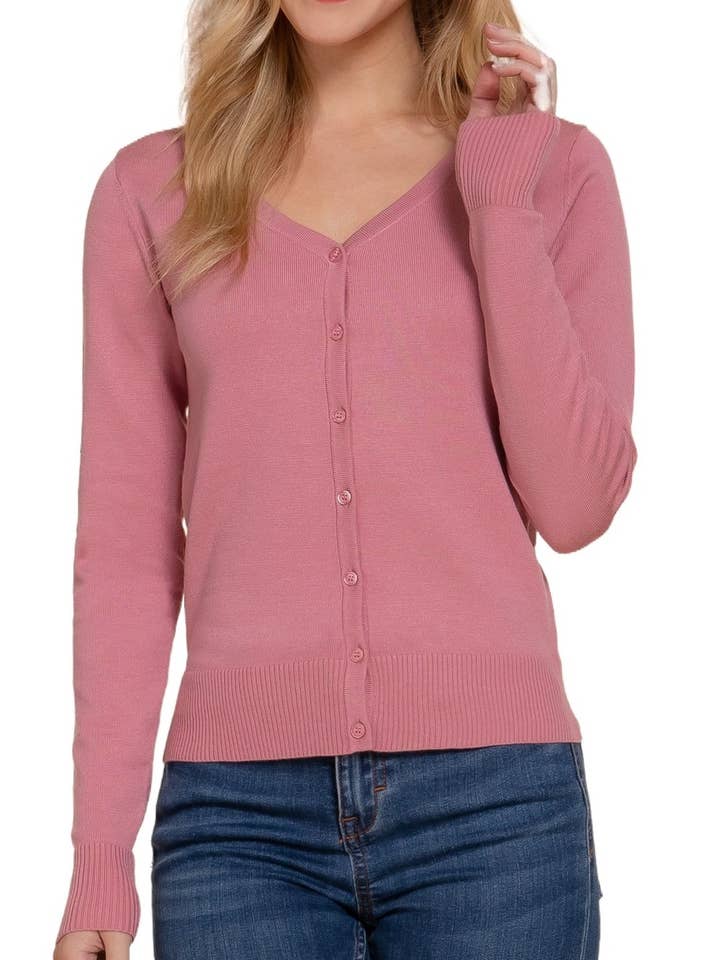 Vest met lange mouwen en V-hals en knoopsluiting voor wholesale door Vanilla Monkey