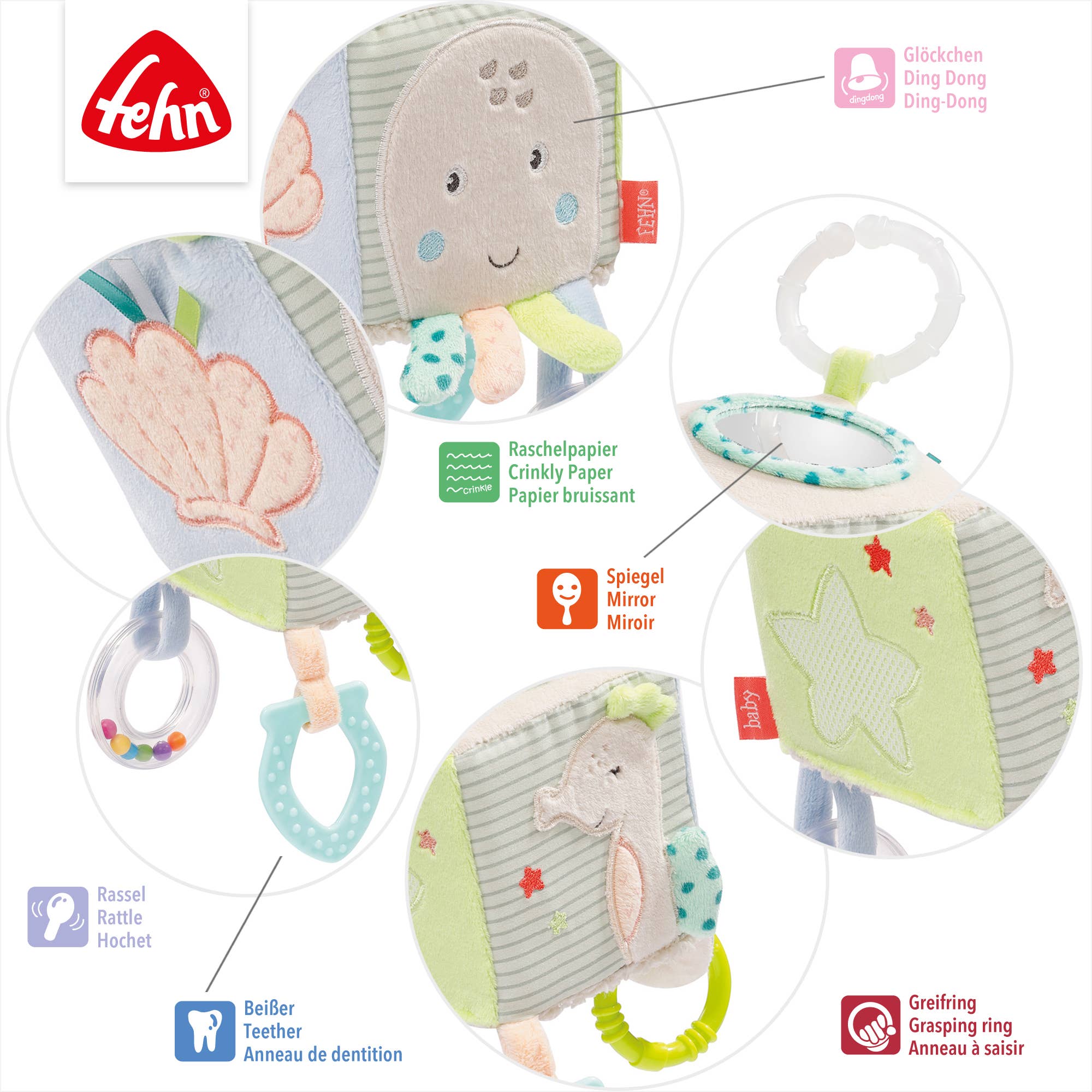 Fehn - Venta al por mayor Sonajero - Bebés - Sea Kids Activity Cube, juguete para habilidades motoras2