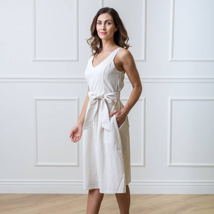 A-Line Organic Dress with Sash for wholesale by Hope and Henry