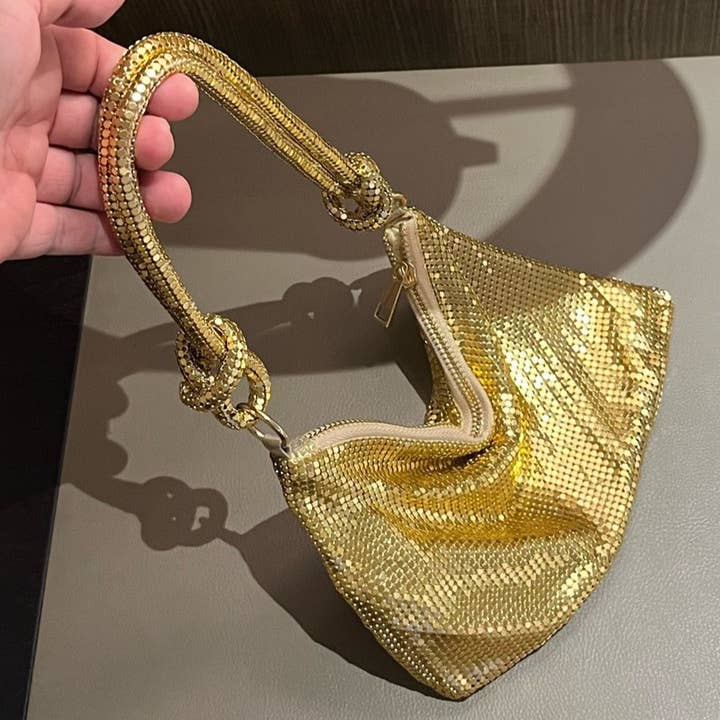PEACH ACCESSORIES - Wholesale Clutch Bag - Women's - Glamour Metalic Evening Bag A0646