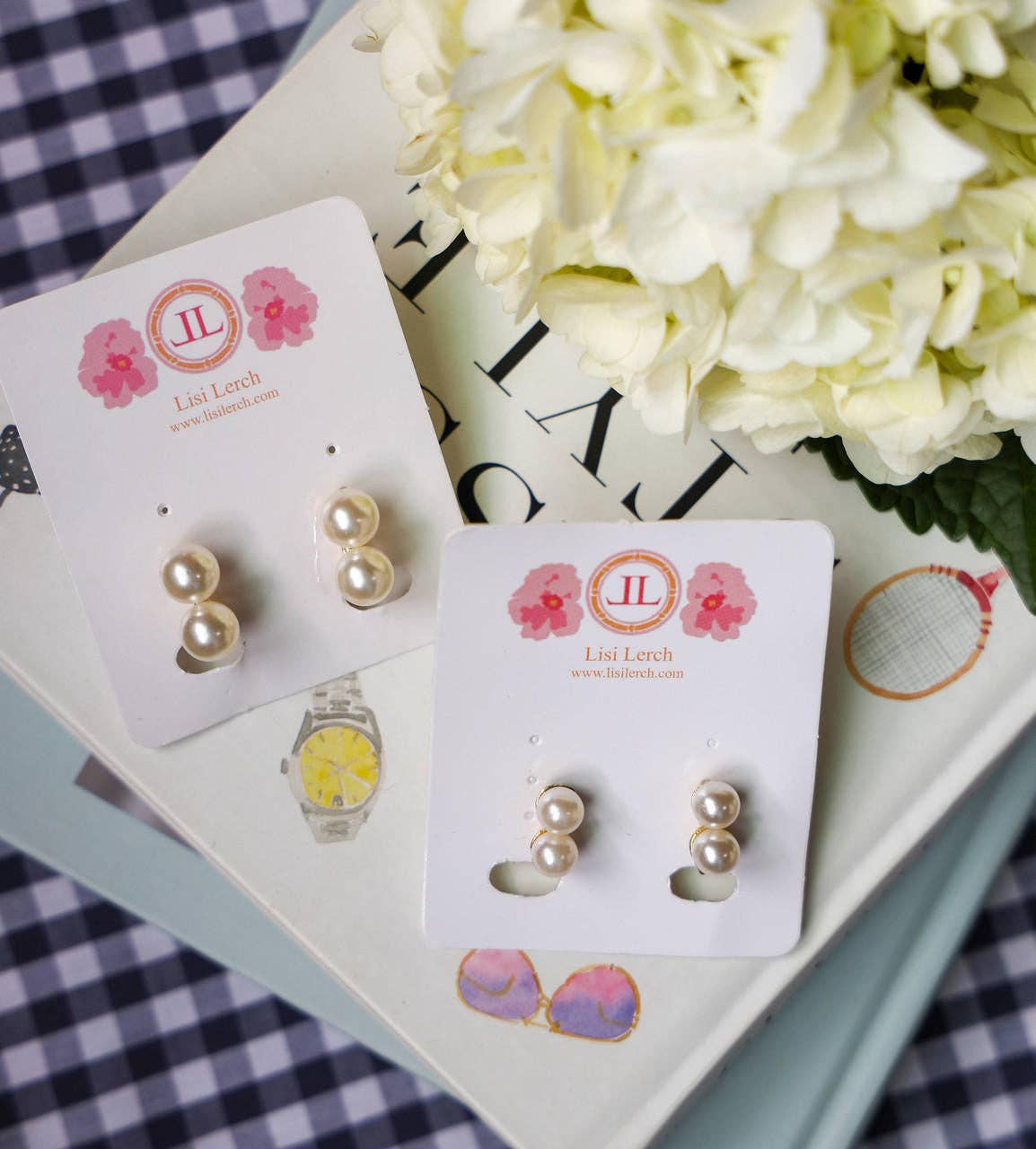 Lisi Lerch – Großhandel Ohrstecker – Große Belle - Doppelperlen-Ohrringe - Belle of the Ball - 18k vergoldet - WS2