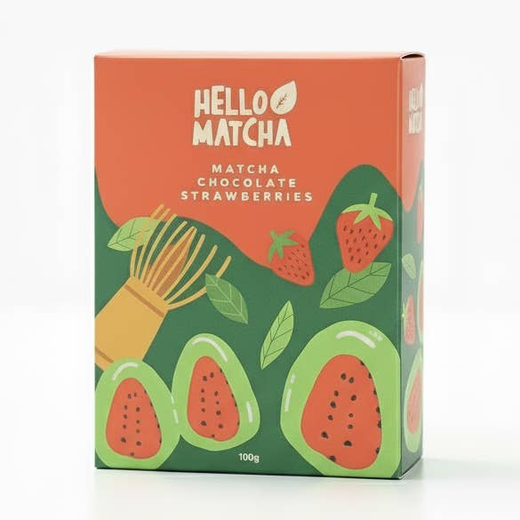 Morango com chocolate branco e matcha por atacado de Hello Matcha
