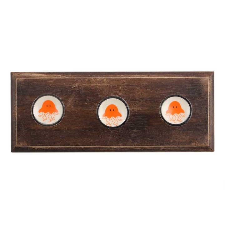 12 Piece Decorative Wall Hooks Boho Towel Holder (Orange) for wholesale by Daana Paani LLC