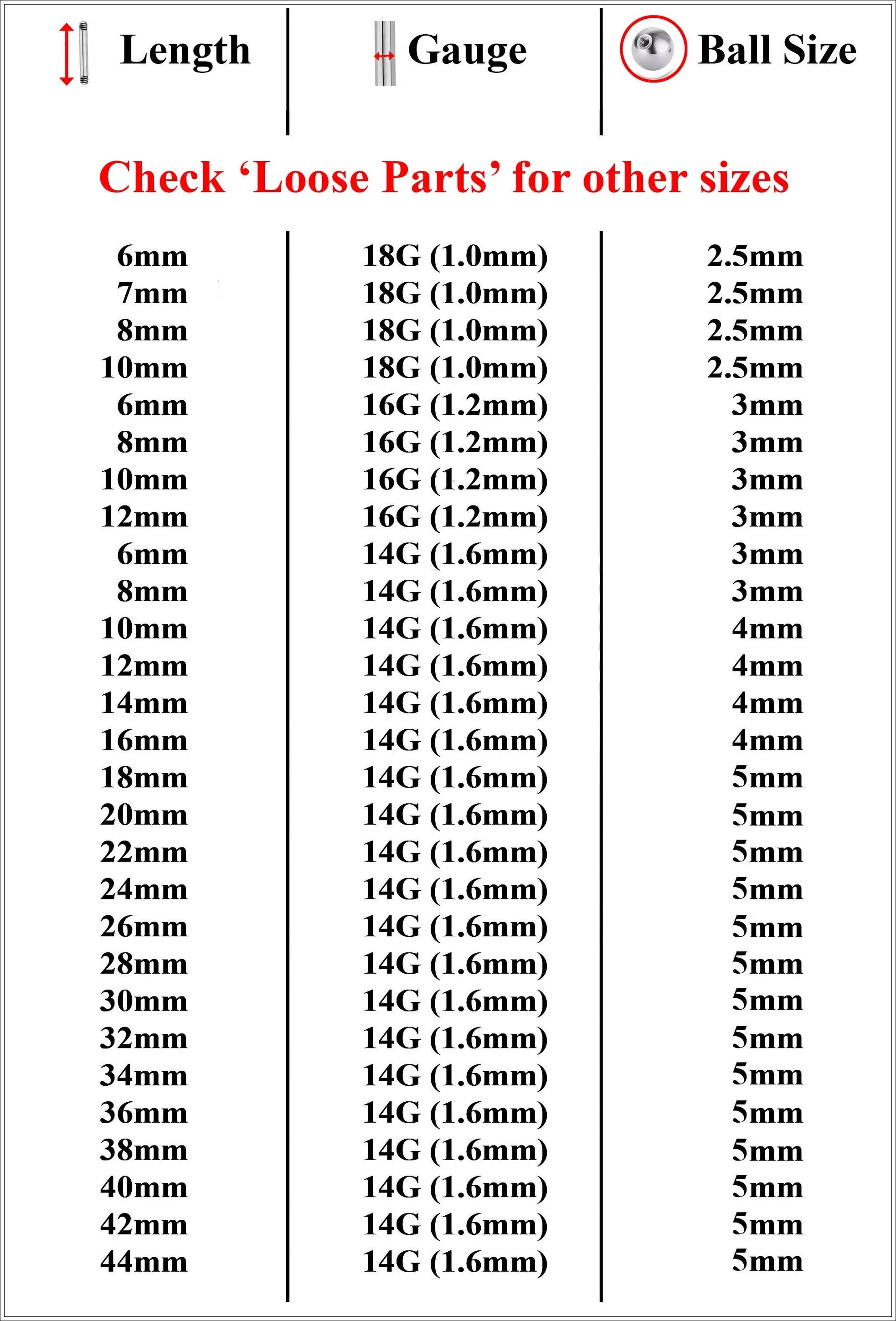 Bodytrend – Großhandel Tunnel-/Plug-Ohrring – TITAN - GERADER BARBELL, INDUSTRIAL BARBELL 16G(1,2MM)7