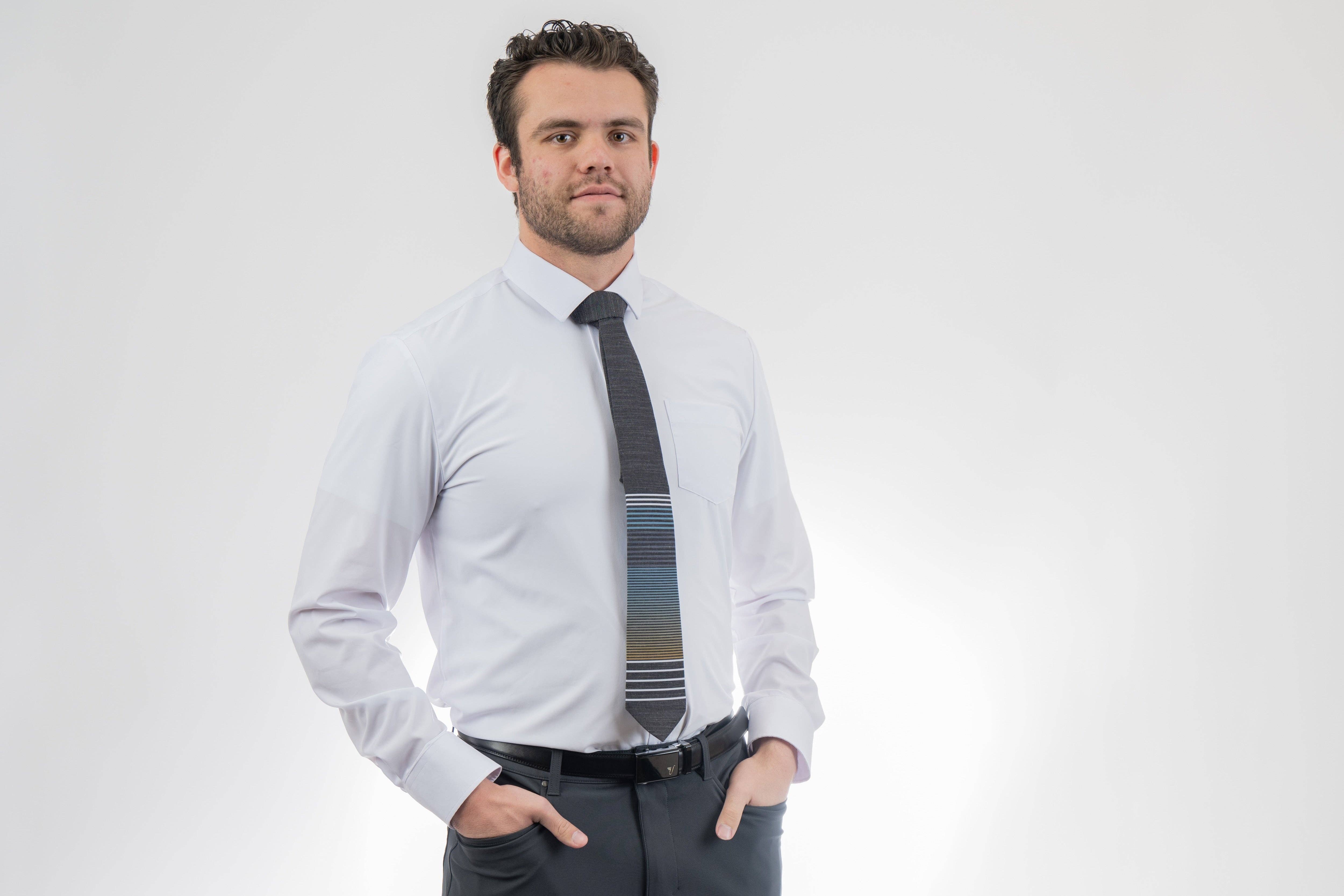 Bombora Ties - Wholesale Necktie - Men's - Sunset Stripes (green)1