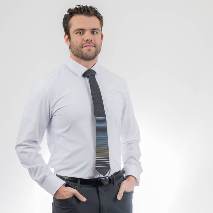 Bombora Ties - Wholesale Necktie - Men's - Sunset Stripes (green)1