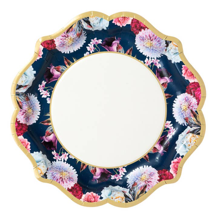 Talking Tables USA - Wholesale Disposable Plate - Mixed Floral Paper Plates - 12 Pack | Tea Party |5