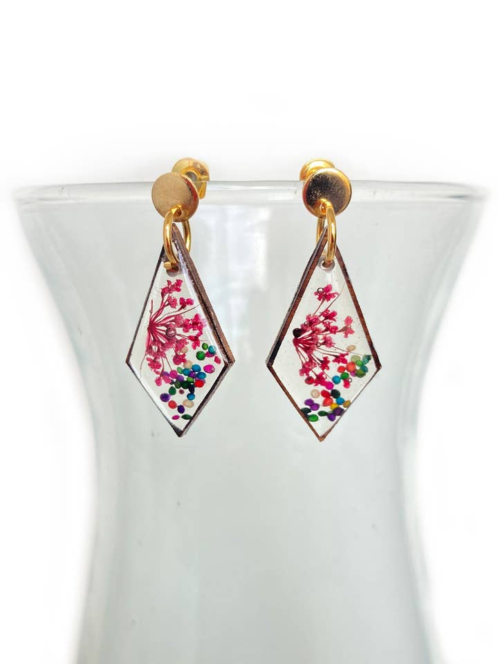 Wildflowers + Wood - Diamond Earring for wholesale by Liliana Salazar