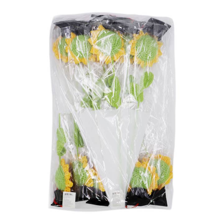 As Shown Graduation Sunflower Crochet Knitted Bouquet - 18 Inch for wholesale on Faire1