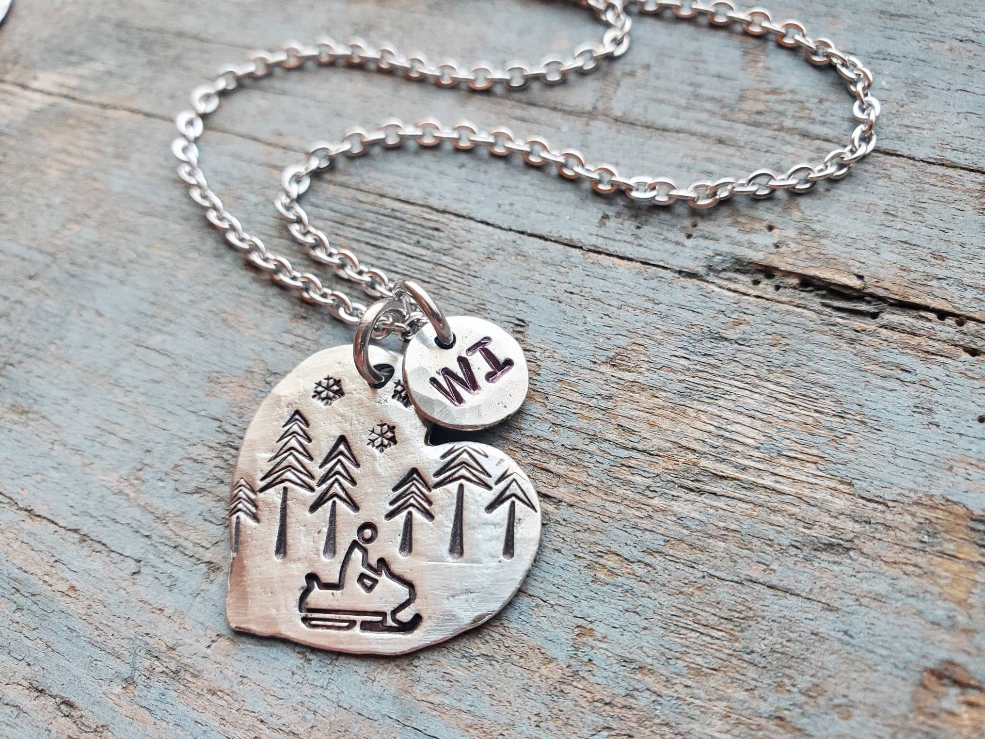 Kathryn's Collection - Wholesale Pendant/Charm Necklace - Snowmobile Heart Necklace (customizable)  4