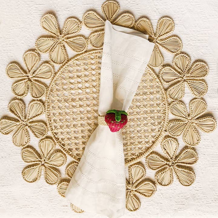 Coro Cora™ - Wholesale Placemat - Flowers Around Iraca Placemat - Straw Raffia Tableware1