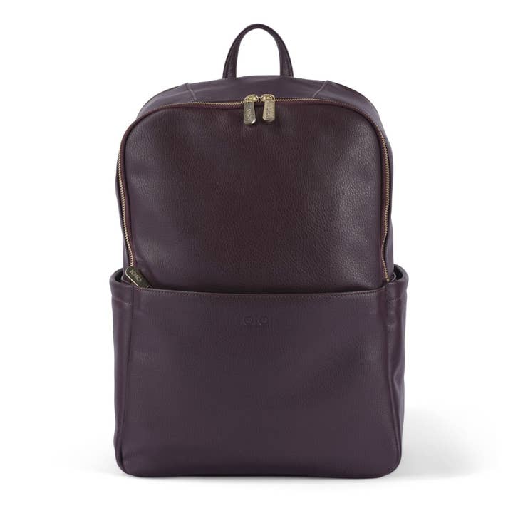 OiOi - Wholesale Diaper Bag - Baby - Multitasker Nappy Backpack - Mulberry Vegan Leather