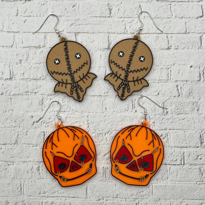 Cryptid Craft Studio - Wholesale Dangle Earrings - Sam Horror Statement Earrings 3D Printed3