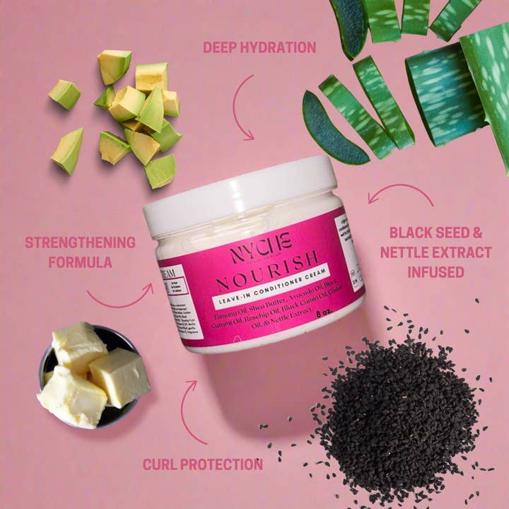 Nyche Hair LLC – wholesale Hair leave-In conditioner – Nourish- Leave-In Conditioner Cream with Agave Nectar, Black Seed, Shea Butter & Nettle5