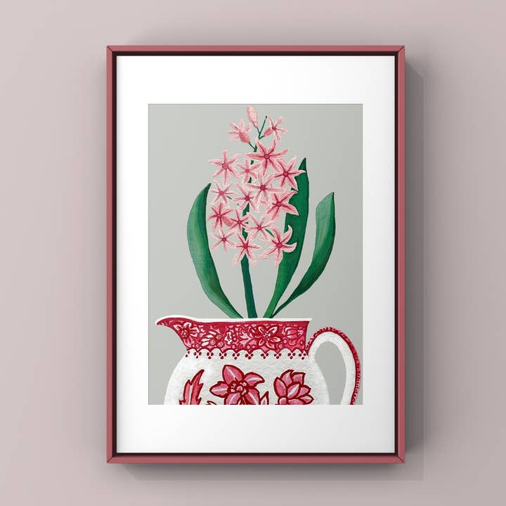 Hyacinth in Hellebore Jug Print for wholesale by Susie Hamilton Art