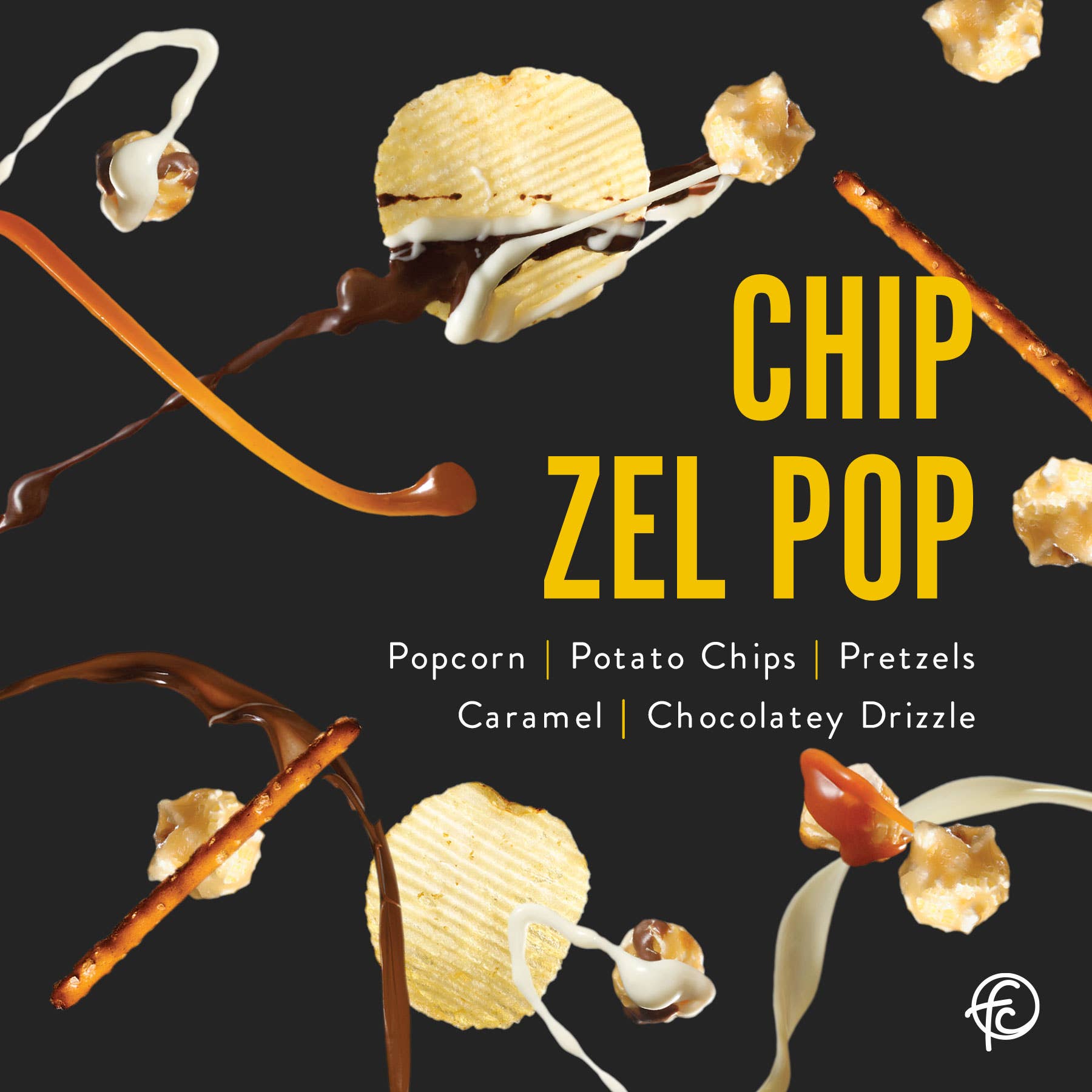 Funky Chunky - Wholesale Popcorn - Chip Zel Pop | Caramel Popcorn with Chocolate | 5-ounce Bags4
