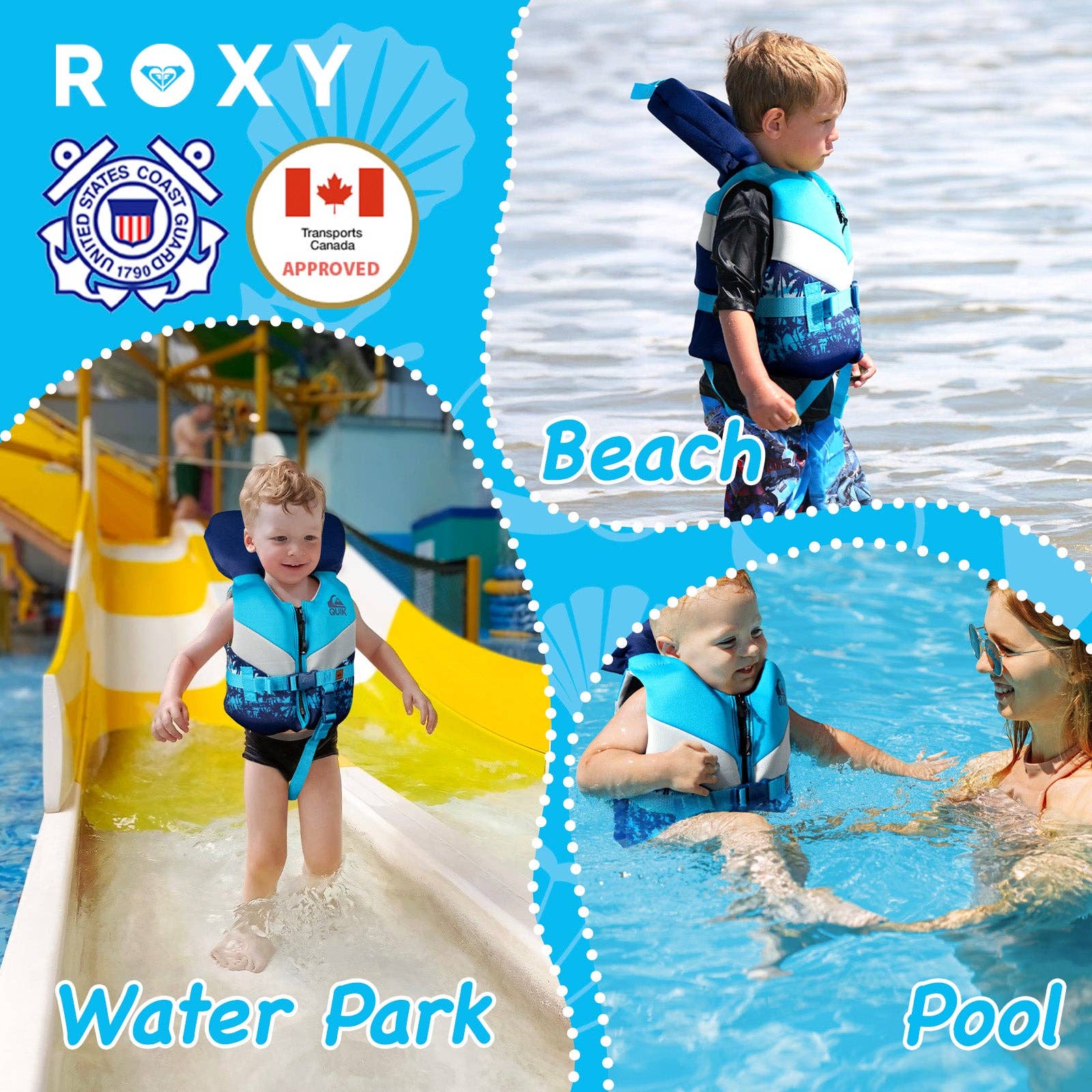 Sixale - Wholesale Life Jackets - Kids & Baby - QUIKSILVER CGA Life Vest for Infant under 33 lbs, Boating, Fishing & Kayaking5