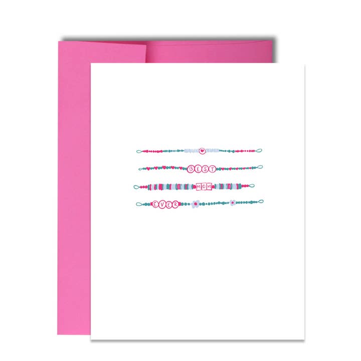 Friendship Bracelet Letterpress Mother's Day Card for wholesale by Stack Paper Press