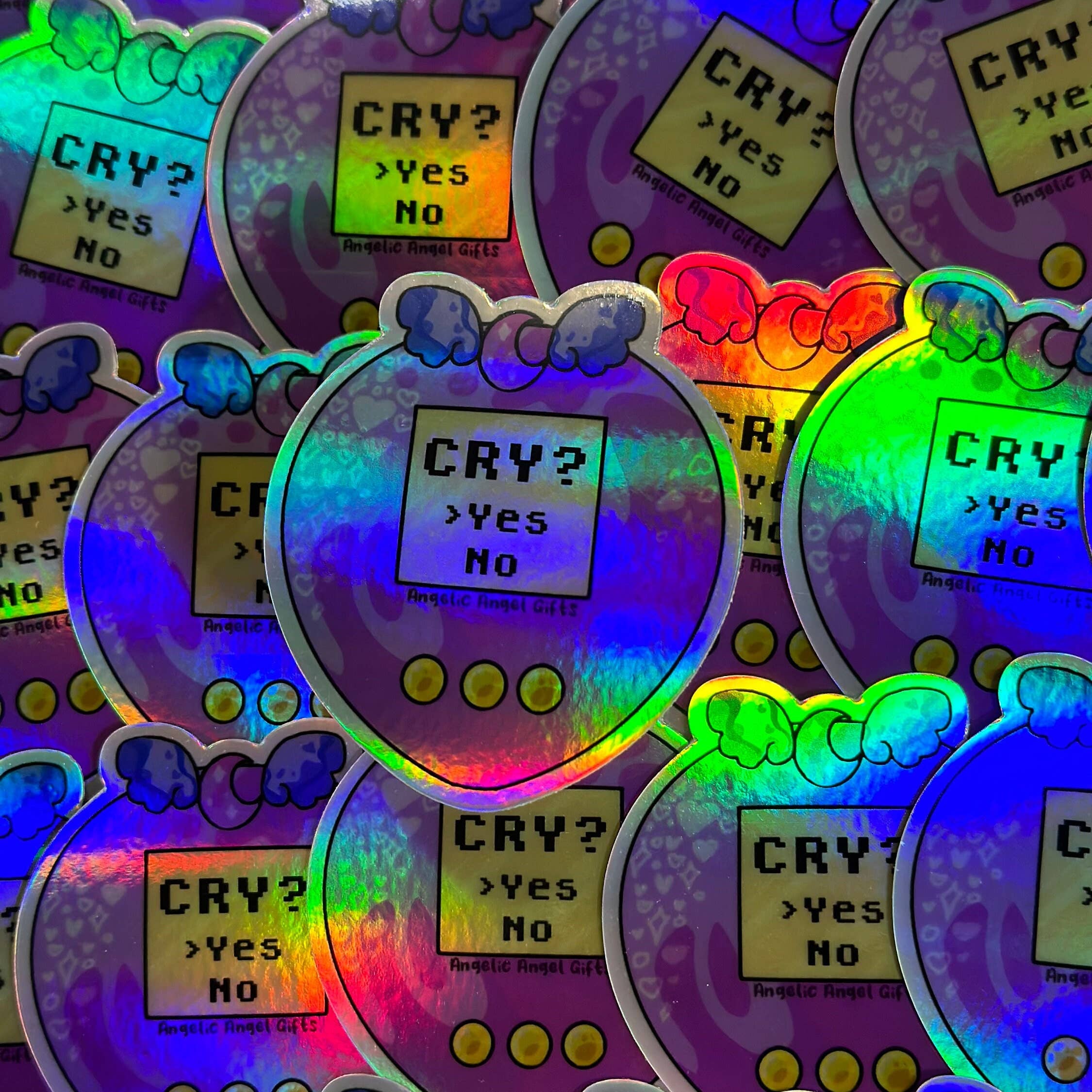 Angelic Angel Gifts - Wholesale Sticker - Retro Gamer Holographic Sticker For Water Bottle4