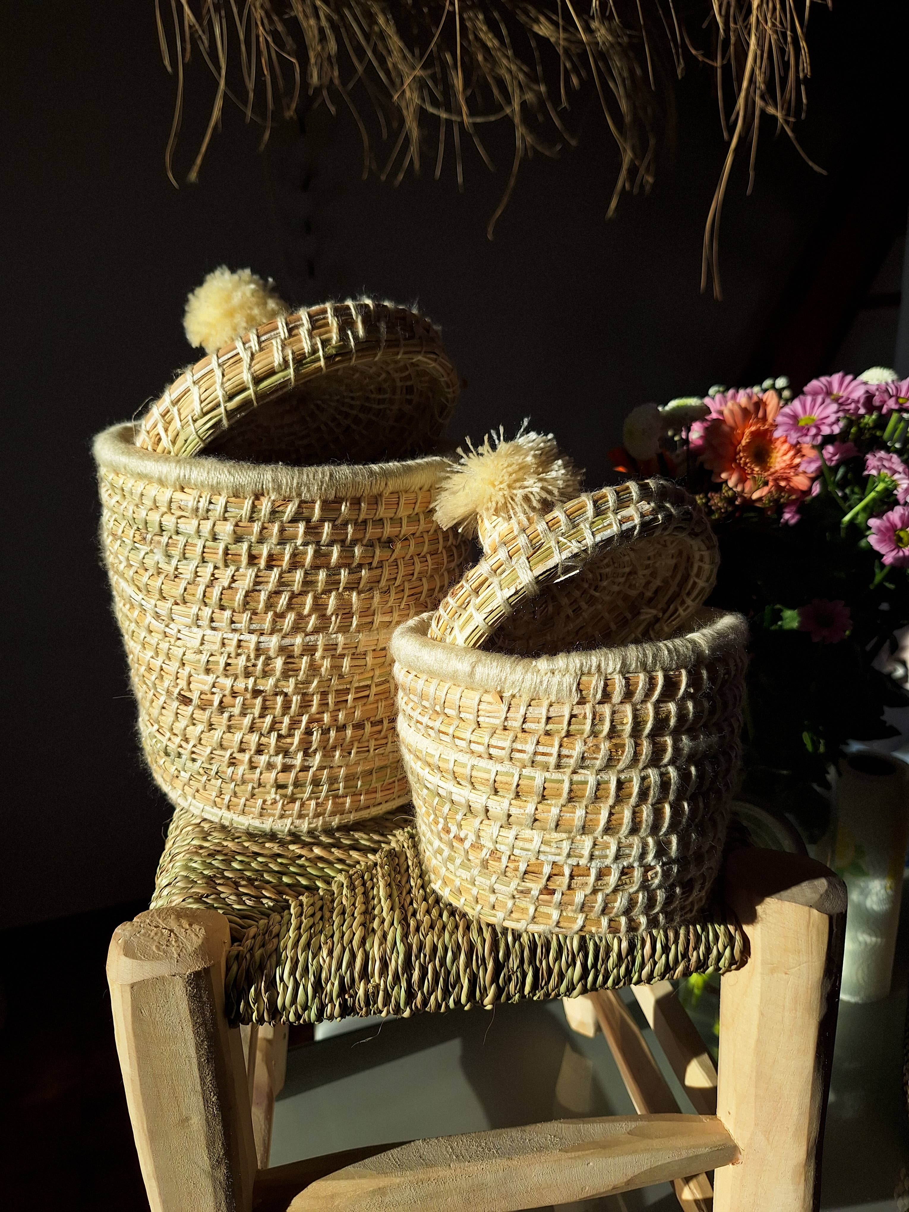 LeBazare – Großhandel Korb – Marokkanischer handgefertigter Berber-Korb mit Deckel3