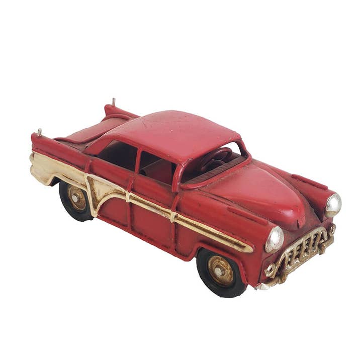 Miniatura de Carro Vermelho Retrô em Lata por atacado de giftland