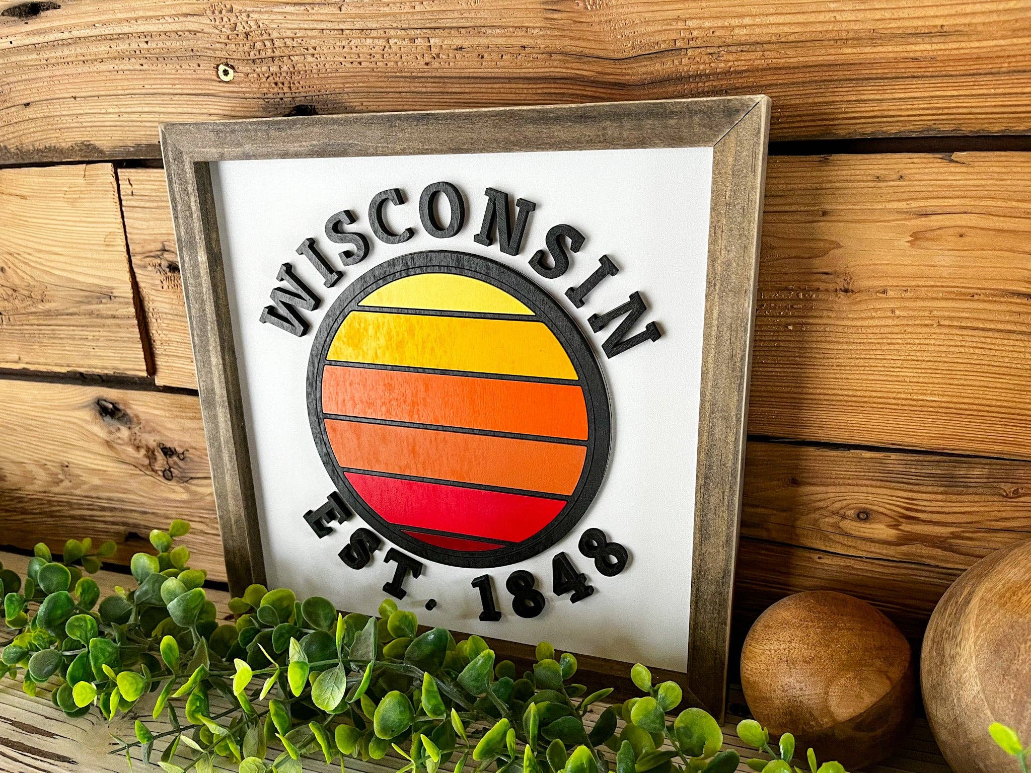 The Farmer's Wife - Wholesale Bord/bordje - Zonsondergang in Wisconsin | Kunst uit Wisconsin | Huisbord van Wisconsin | Wis2