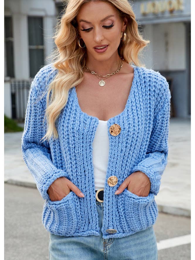 Miss Sparkling - Wholesale Cardigan - Women's - Cropped Knit Cardigan