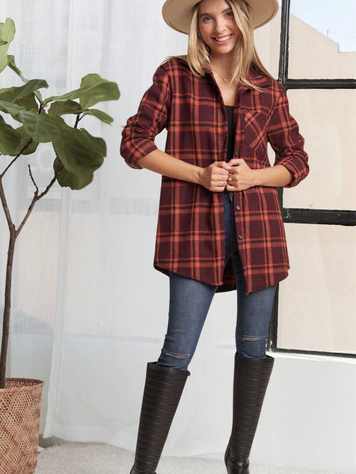 Madelyn - Vente Chemise – femme - LET1810A - CHEMISE BOUTONNÉE EN FLANELLE3