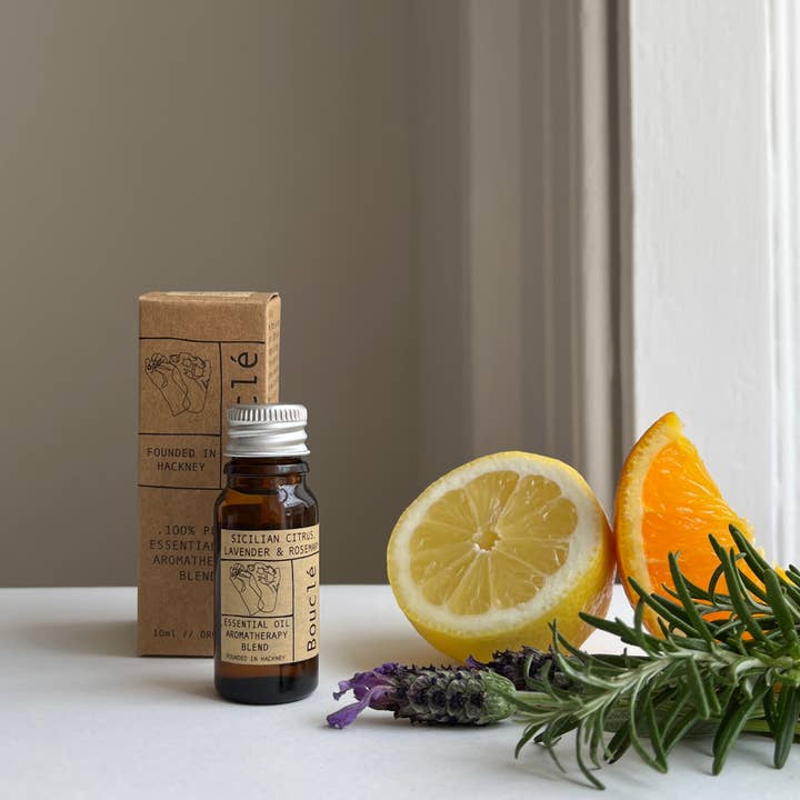 Sicilian Citrus, Lavender & Rosemary Aromatherapy Oil Blend for wholesale by Bouclé