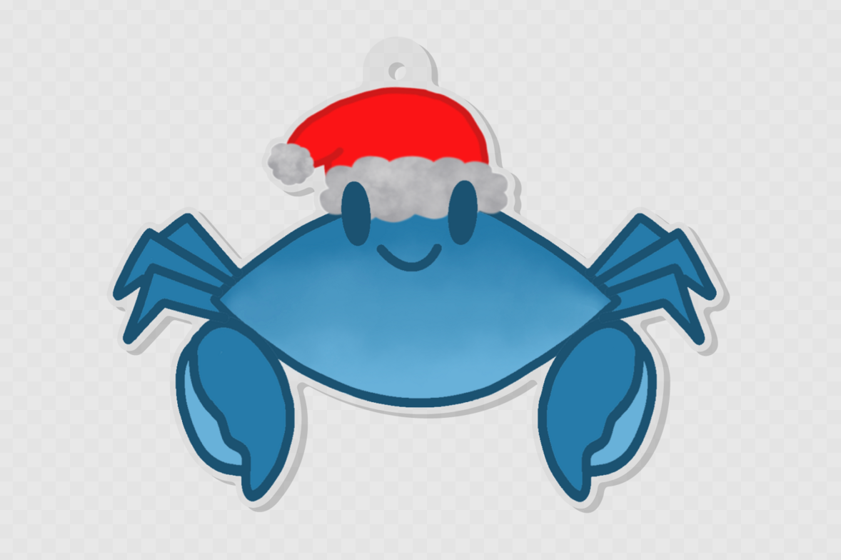 Chesapeake Charm Shop - Wholesale Ornament - Blue Crab with Santa Hat Christmas Ornament3