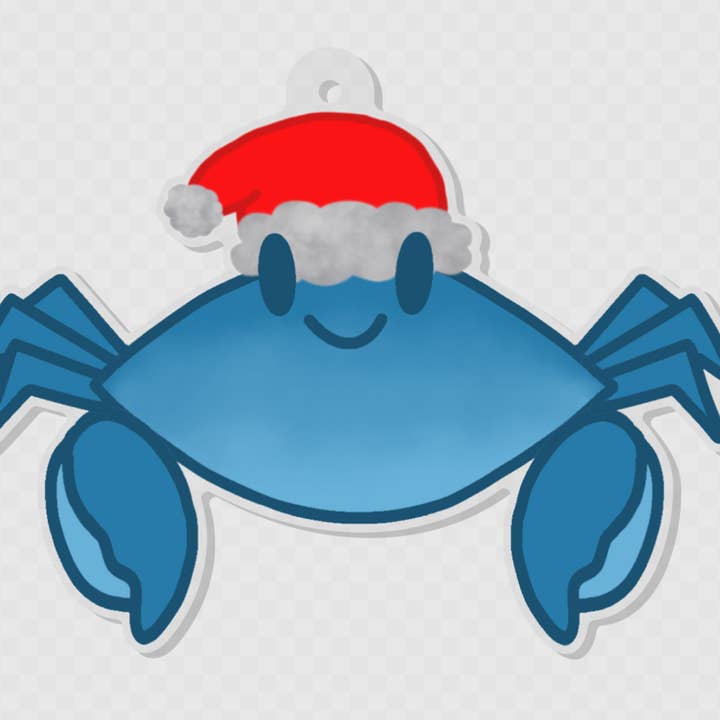 Chesapeake Charm Shop - Wholesale Ornament - Blue Crab with Santa Hat Christmas Ornament3