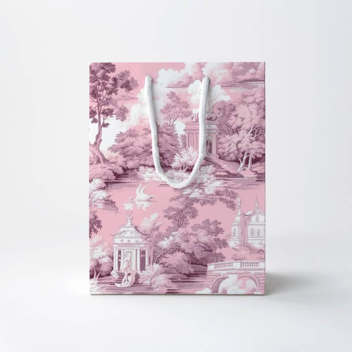 Pink Toile Gift Bag for wholesale by JOSIL Paperie & Gift