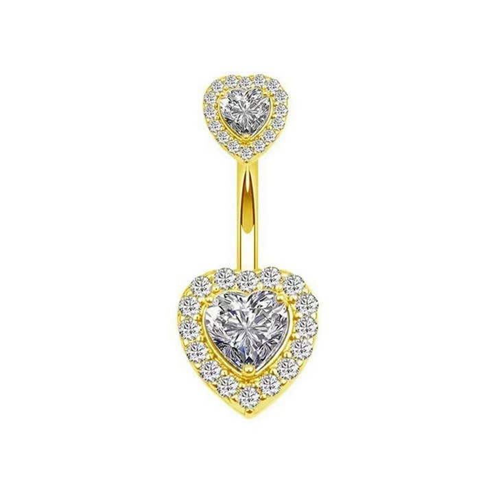 Butterfly Heart Belly Button Ring – Zircon Gem_CWMM9182 for wholesale by ACCITY
