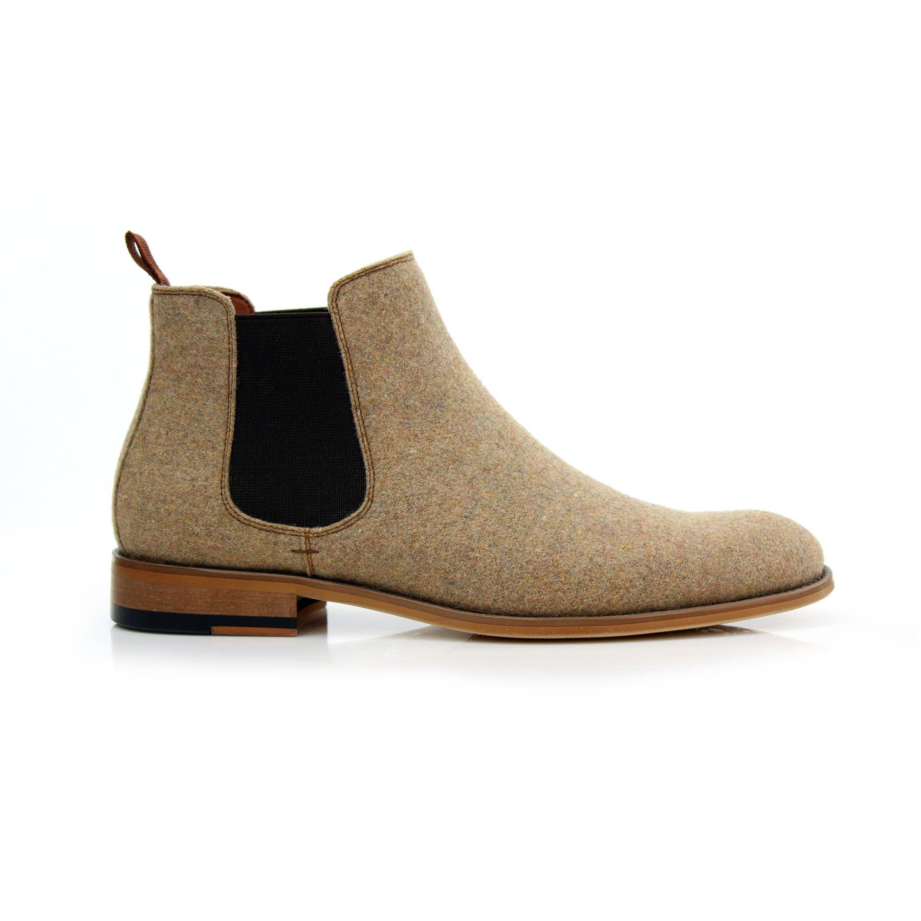 Camel Beige Barrett Polar Fox Men's Wool Chelsea Boots for wholesale on Faire1