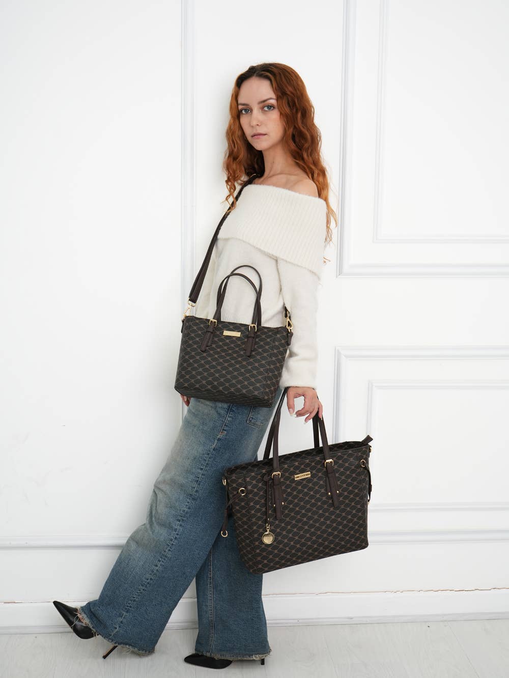 Bessie London - Wholesale Shoulder Bag - Women's - MONOGRAM 2 IN 1 SHOULDER BAG37