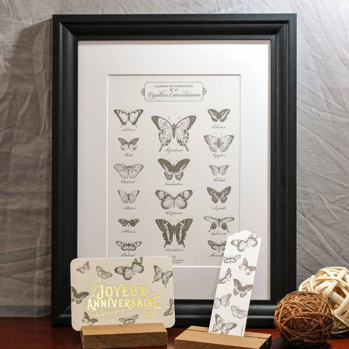 L'Atelier Letterpress – wholesale Bokmärke – Boktryck bokmärke fjärilar