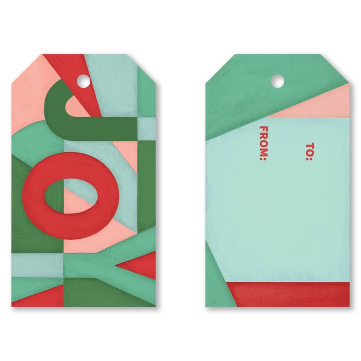 Fresh Cut Prints LLC - Wholesale Gift Tag - Bright Joy Christmas Gift Tag, Holiday Packaging1