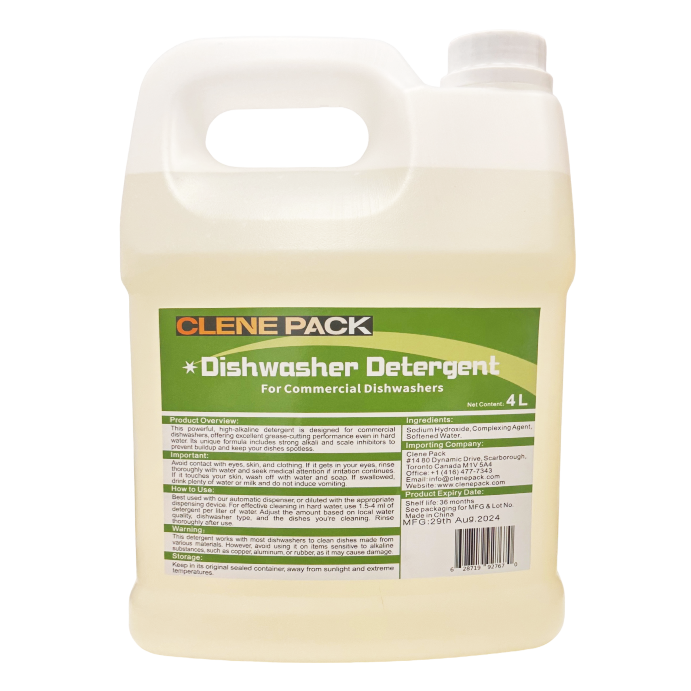 Clene Pack - Vente Produit vaisselle - Détergent et agent de rinçage pour lave-vaisselle commercial CLENE PACK0